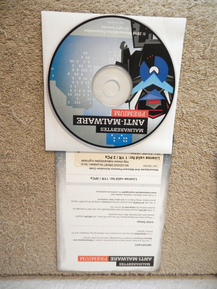 UNUSED 2014 Malwarebytes Premium CD w/ FREE SHIPPING