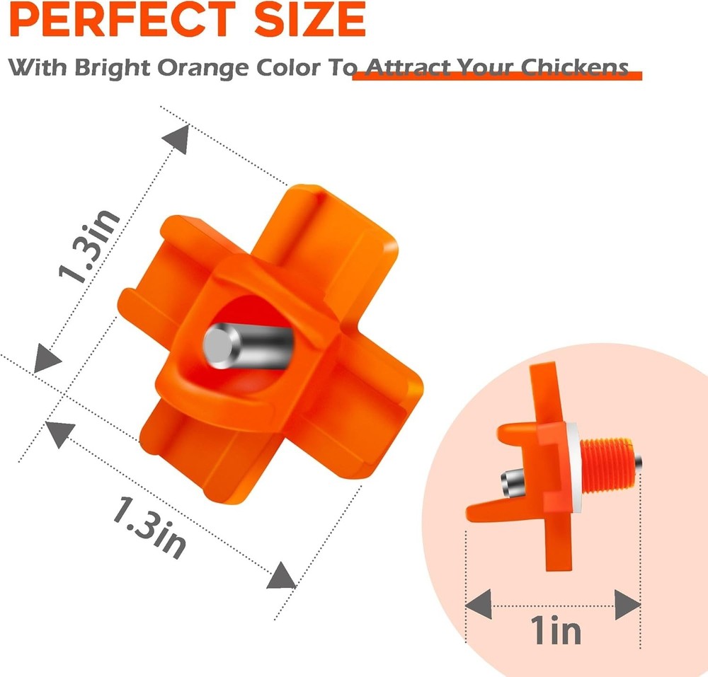 Efficient Horizontal Chicken Waterer Nipples - 8-Pack for Healthy Poultry