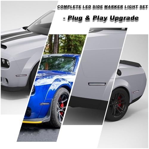 Smoked Side Markers Light for 2018-2023 Dodge Challenger SRT Dynamics White