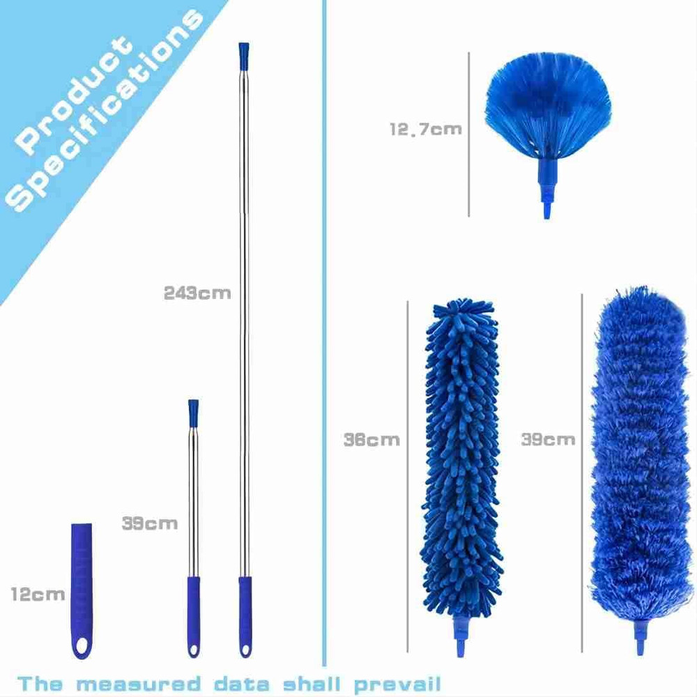 Buysenton Cobweb Duster with Extension Pole, Washable Cleaning Duster Kit with 3