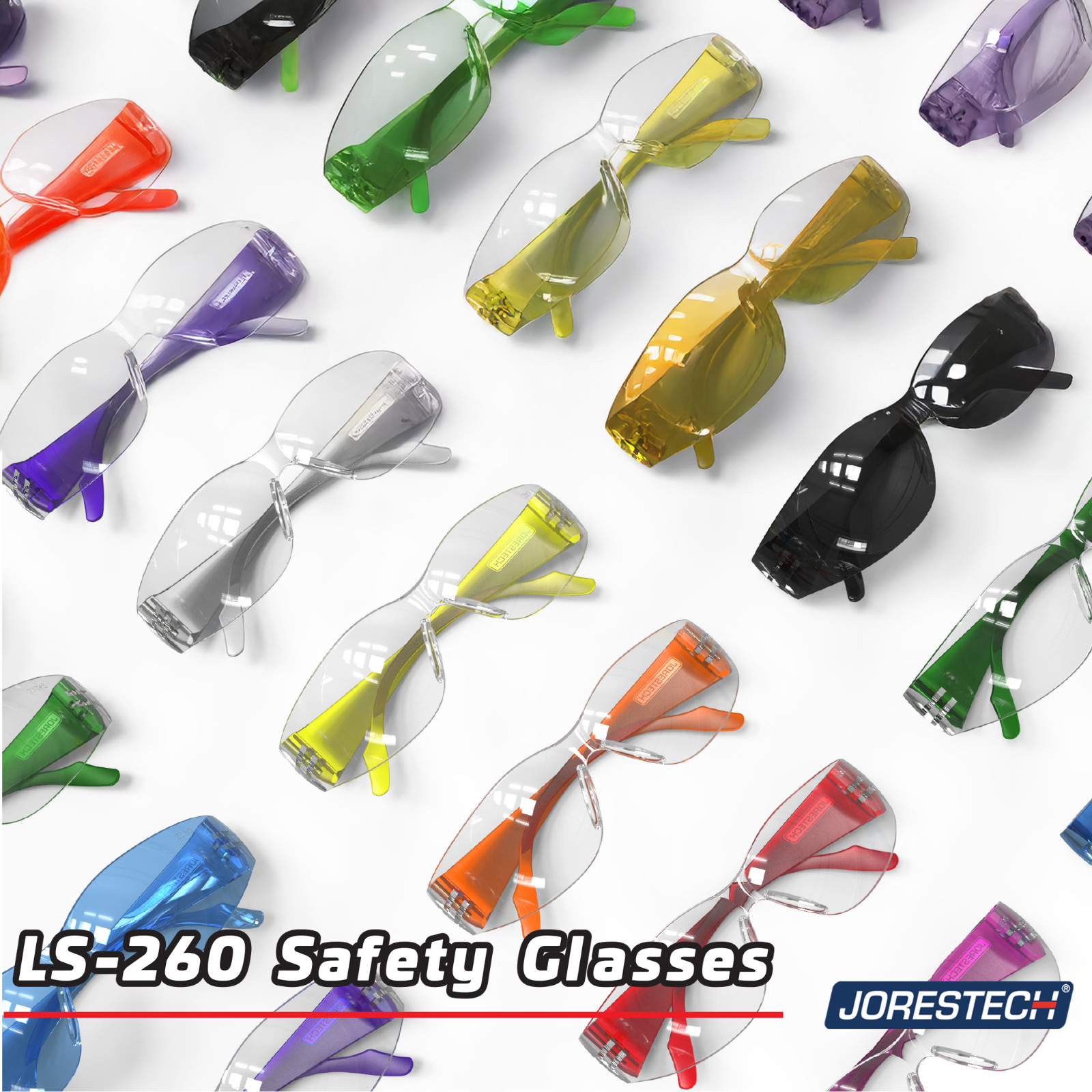 12 144 PAIR JORESTECH CLEAR SMOKE UV LENS LOT SAFETY GLASSES BULK NEW