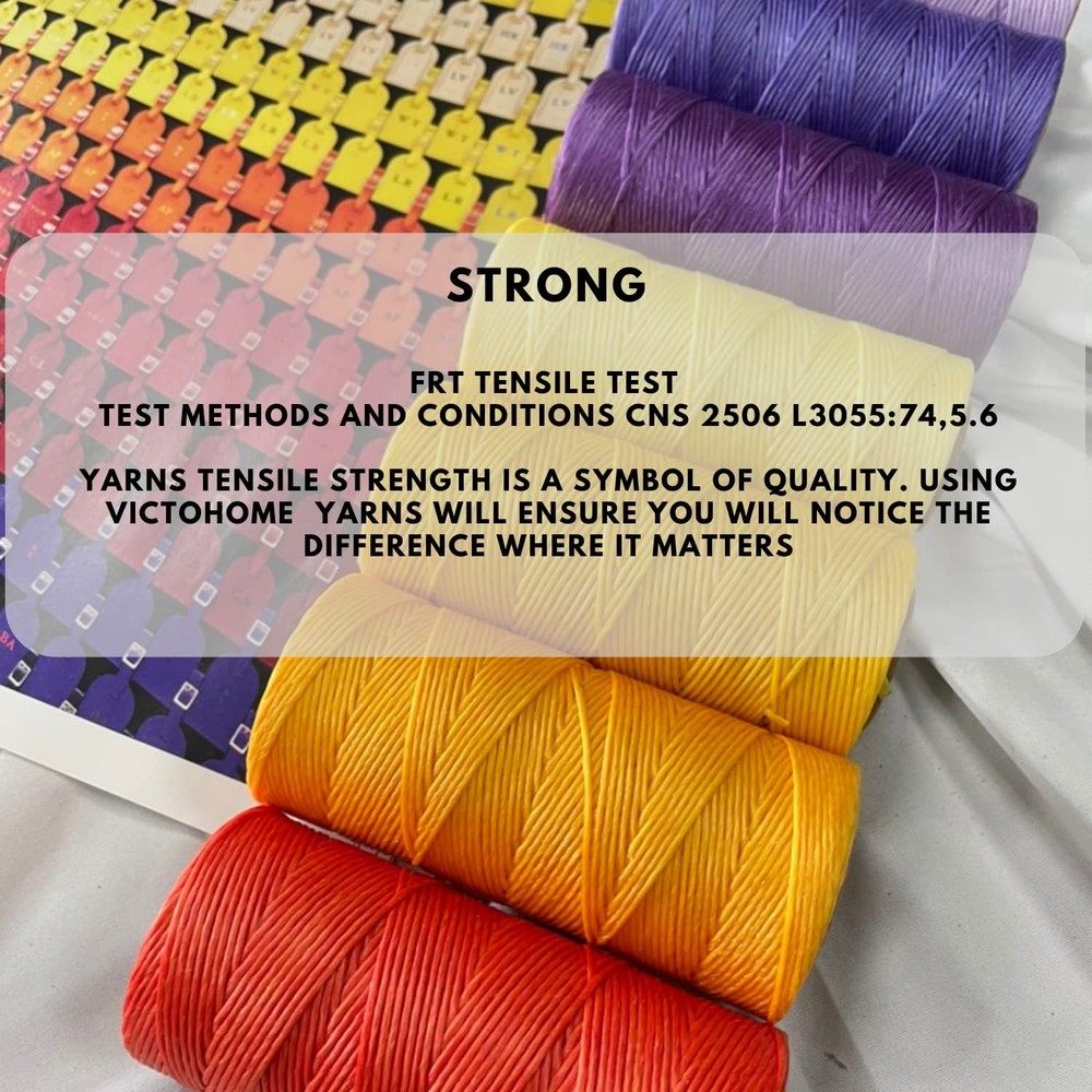100% Polyester Flat Waxed Threads, 150D/0.8Mm, 270Yards/247M. All-Purpose Thread
