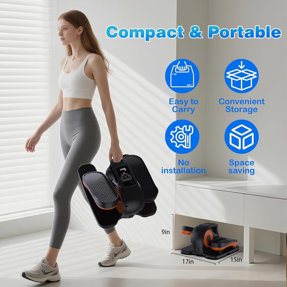 Electric Under-Desk Elliptical Machine 12-Speed Touch Screen Remote Control US