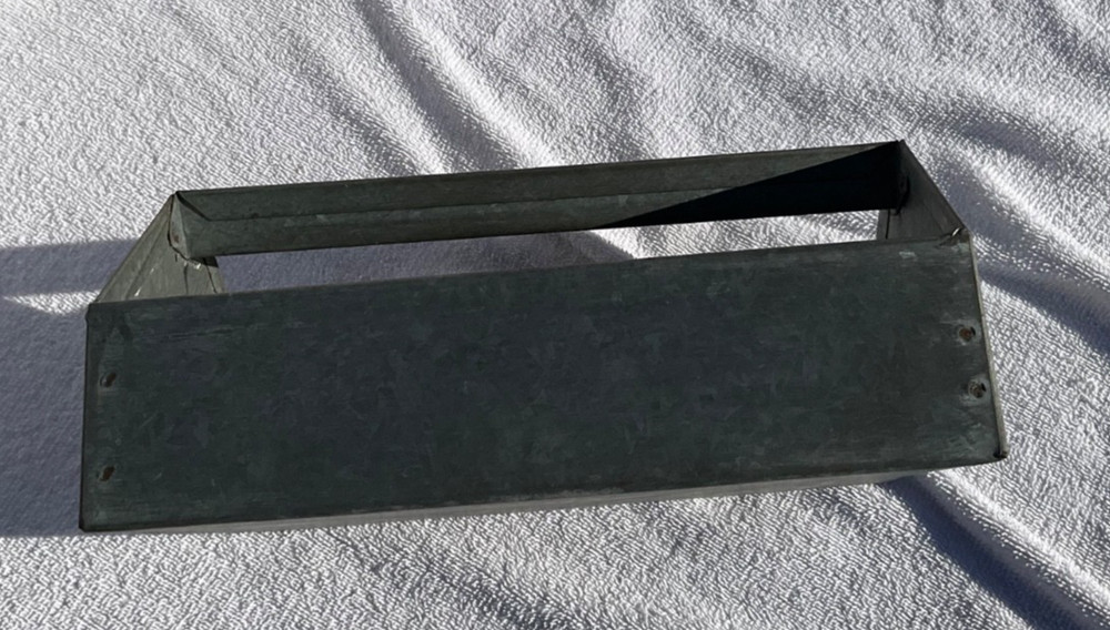 Vintage Galvanized Sheet Metal Handmade Toolbox Tool Tray