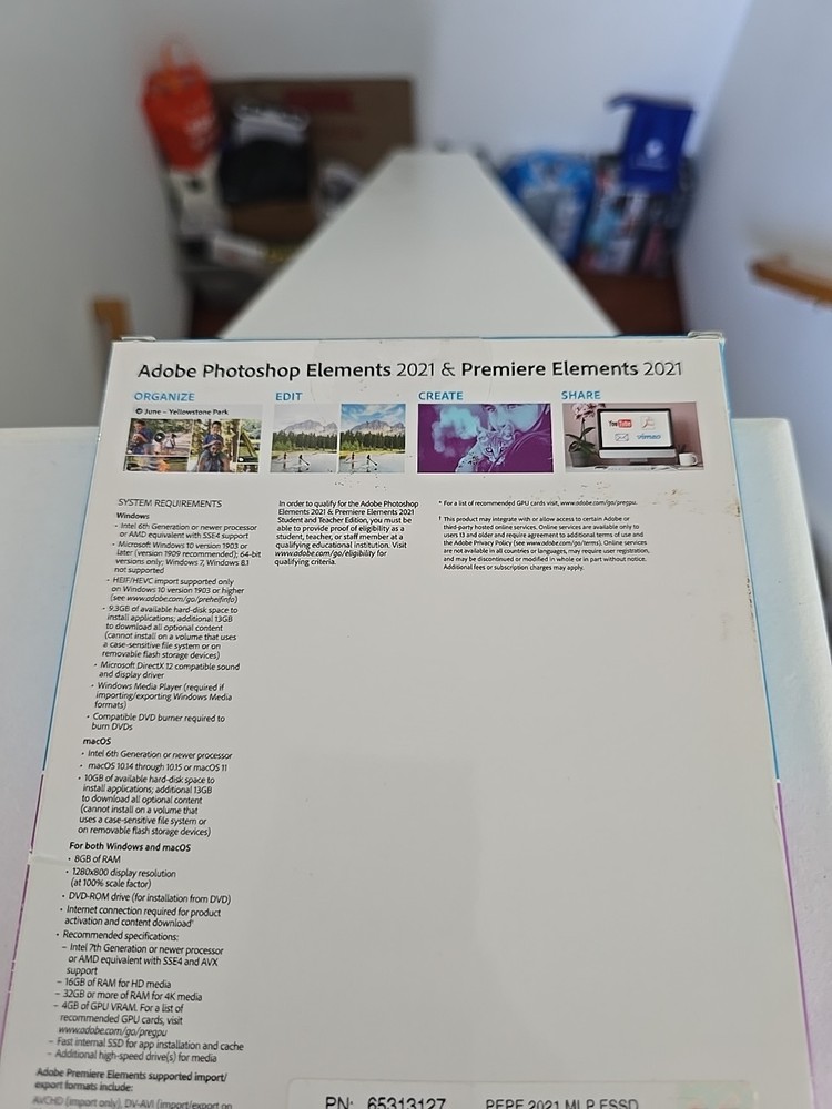 Adobe Photoshop Elements & Premiere Elements 2021 (DVD, Mac/Windows)