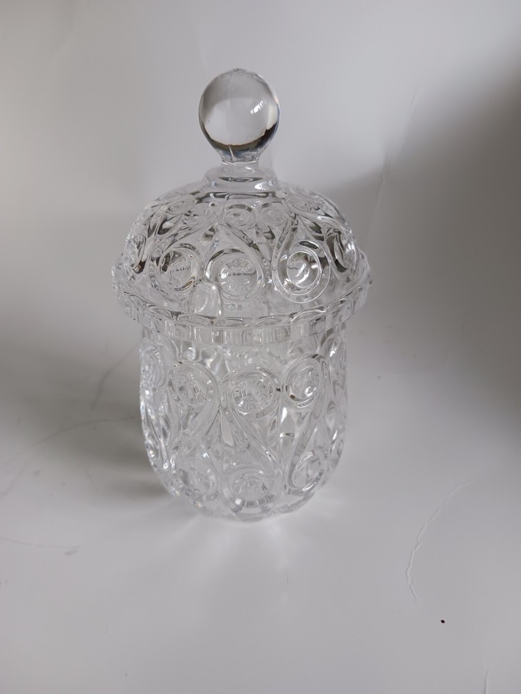 Molded Crystal Sugar Bowl 6 Inches