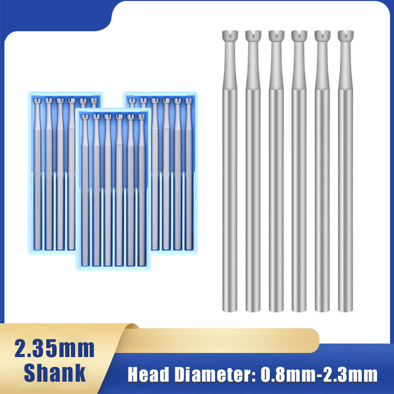 2.35mm Shank Concave Bead Solid Carbide Drill Bits Carving Tool 0.8mm-2.3mm