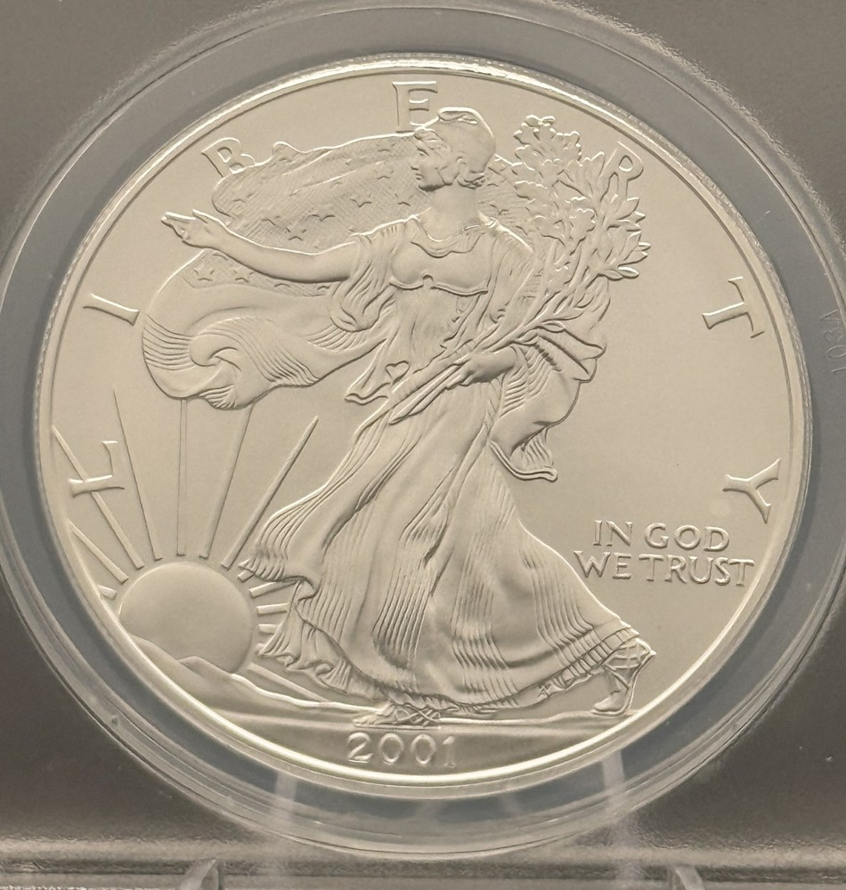 2001 $1 Silver Eagle MS70 ANACS CERT (AO)