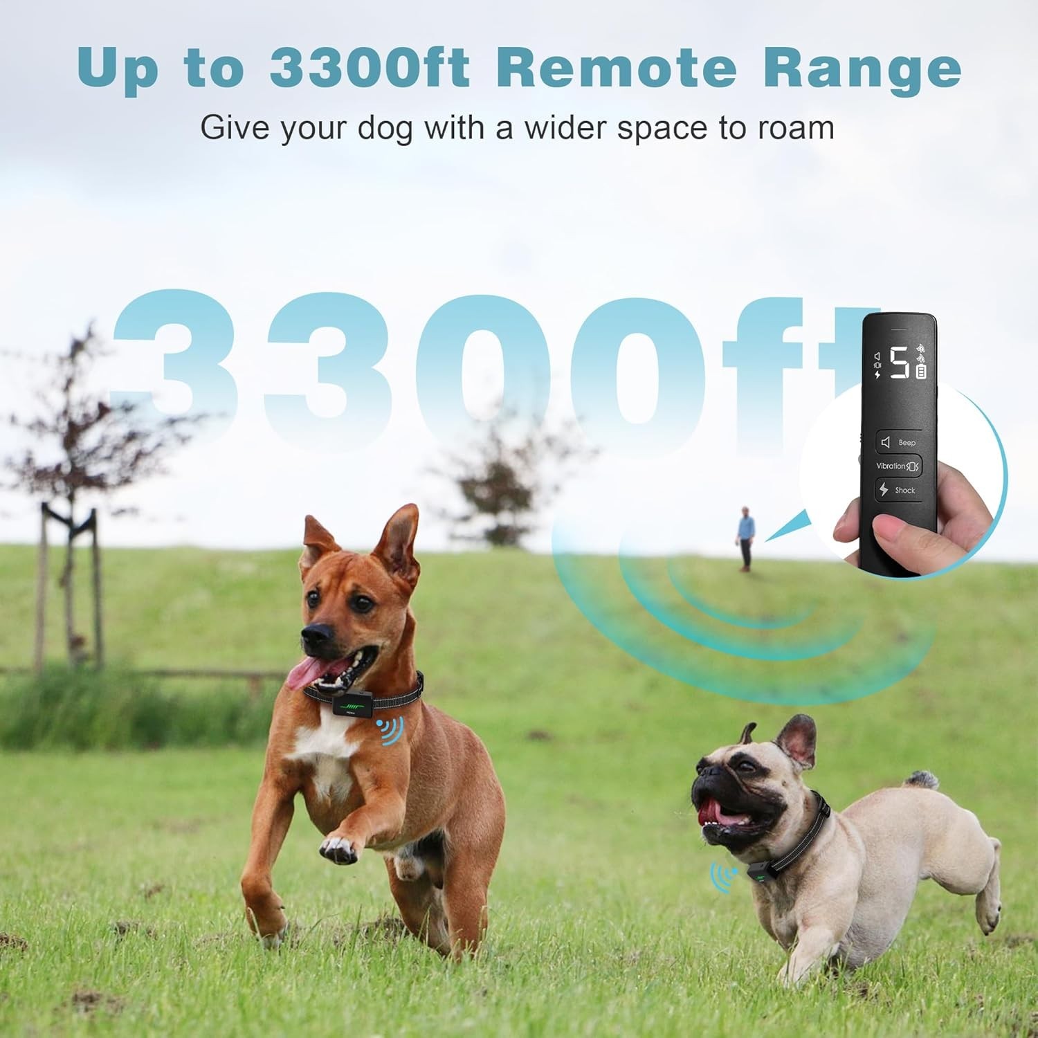 Dog Shock Collar 2 Dogs - 3300Ft Dog Shock Collar with Remote Control for 2 Dogs