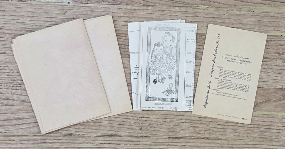 x4 Vintage Doll Stuffed Animal Patterns