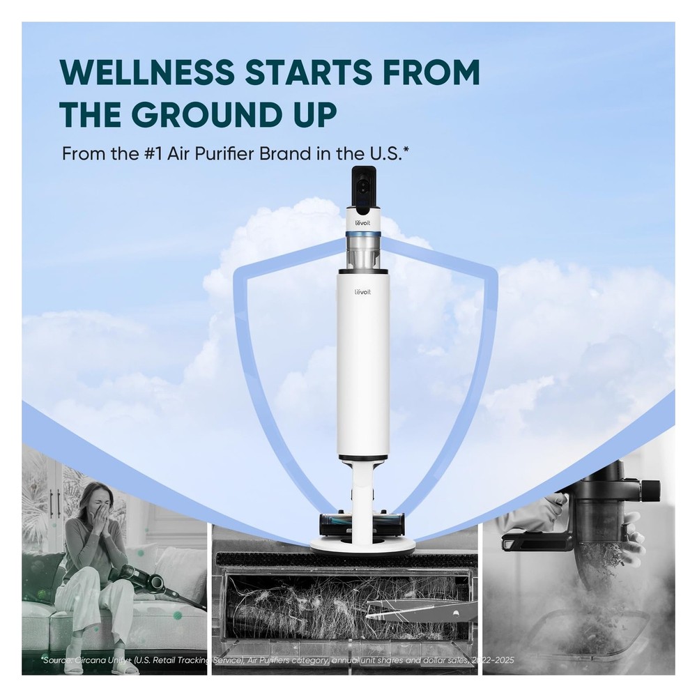 LEVOIT AERO Cordless Vacuum w/ Auto-Empty & HEPA Filter