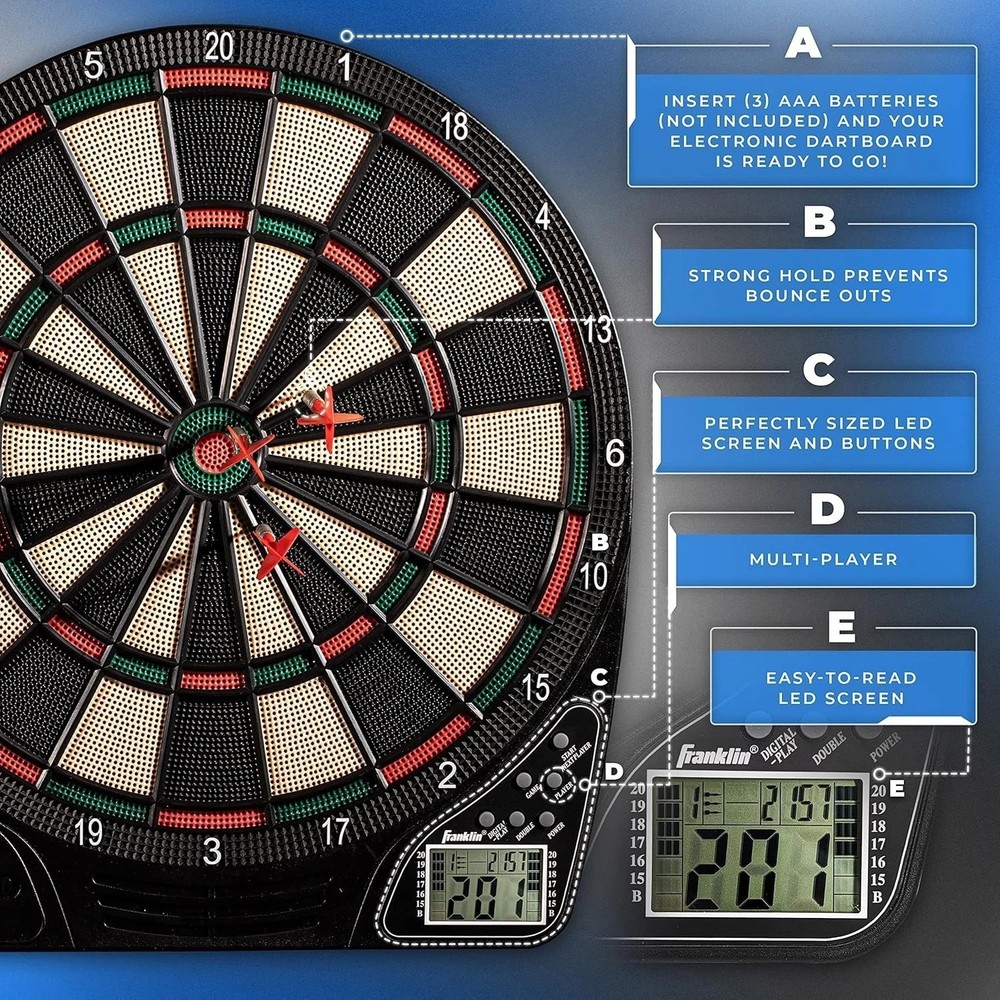Electronic Dart Board Sets - Soft Tip Electric Dartboard with Digital Scorebo...