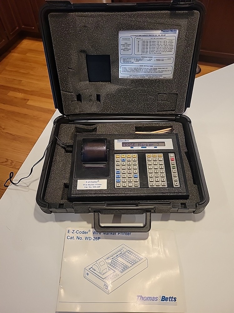 Thomas & Betts Thermal Label Printer WD-26P EZ CODER With Case & Cord