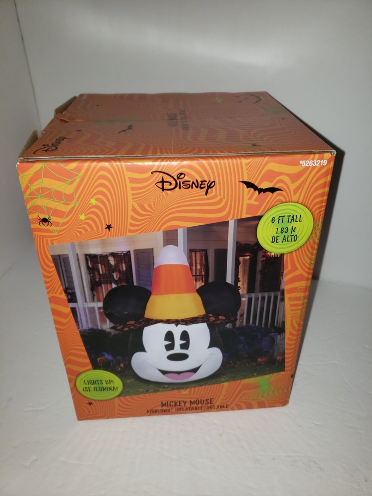Disney Mickey Mouse Candy Corn Halloween Inflatable 6’ Light Up