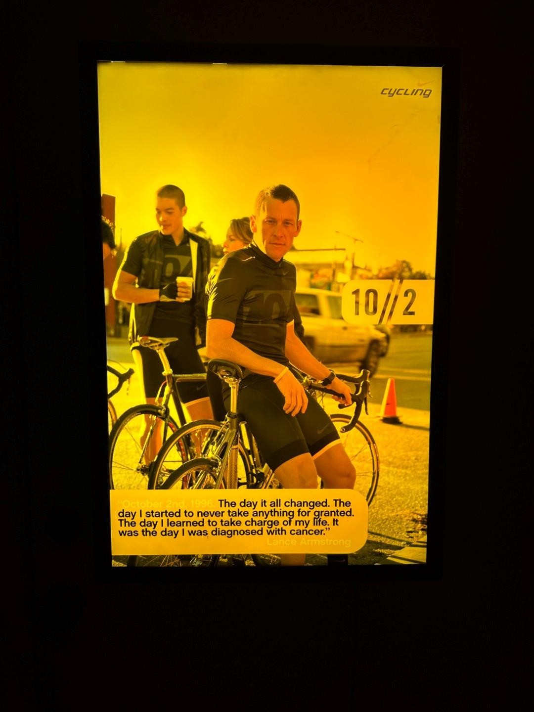 1996 Trek Bicycle Dealer LANCE ARMSTRONG back lit DISPLAY SIGN Nike 10/2