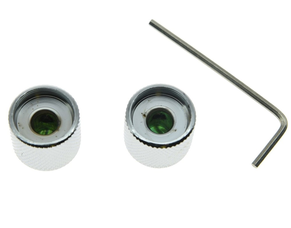 KAISH Chrome Set of 2 Abalone Top Guitar Knobs Dome Knobs Bass Knob with Set ...