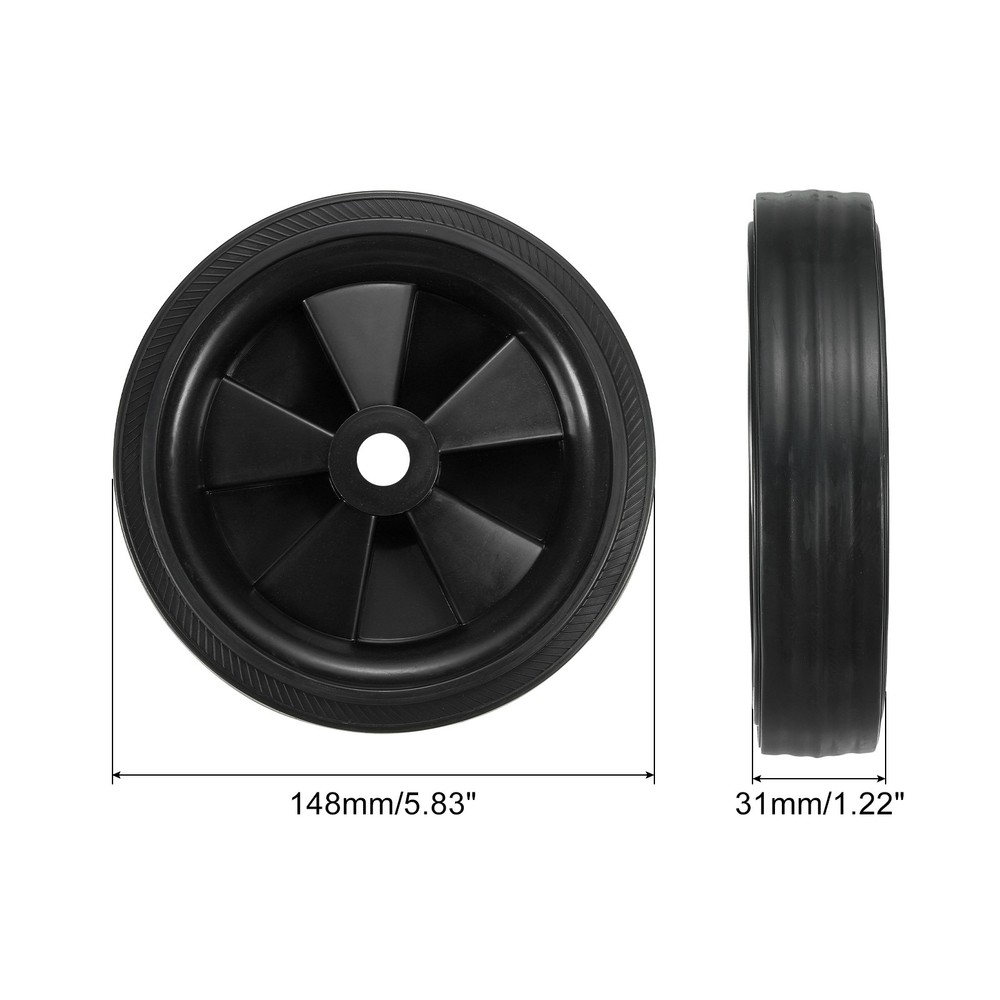 6" Universal Air Compressor Wheel with 0.5" Hole, Black