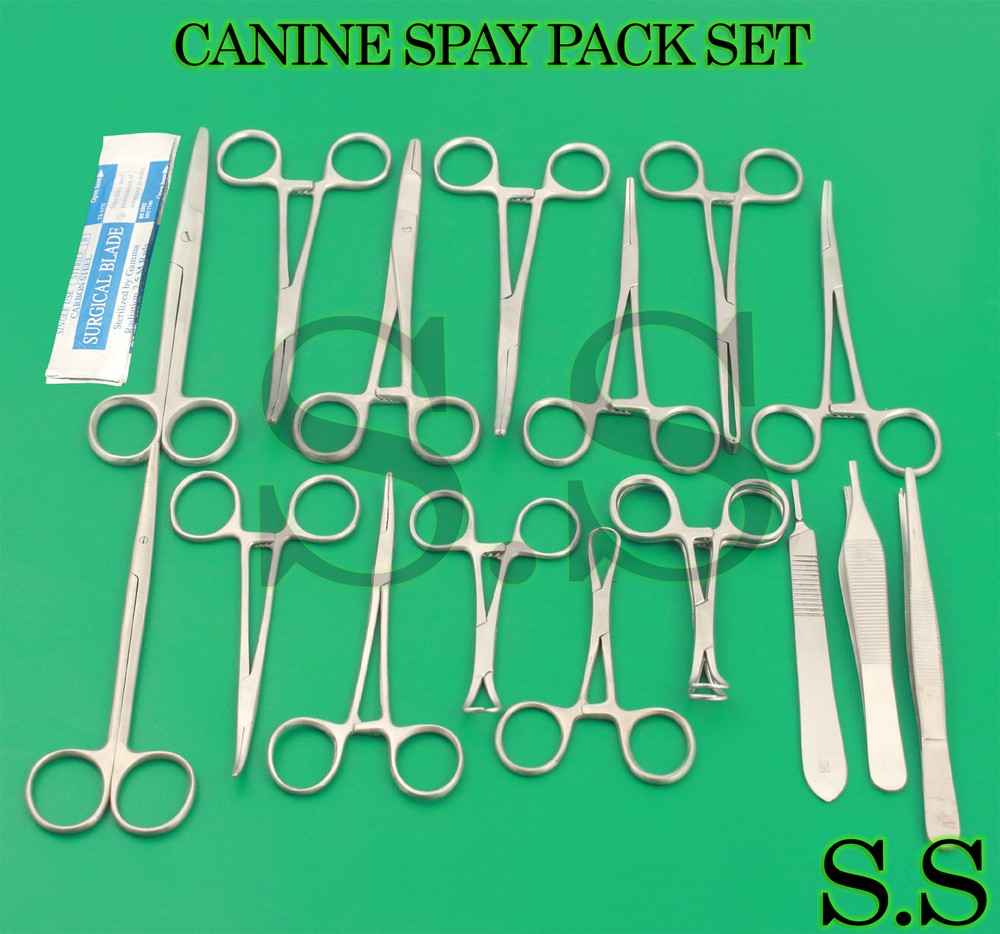 2- CANINE SPAY PACK SET SURGICAL,VETERINARY INSTRUMENTS DS-1059