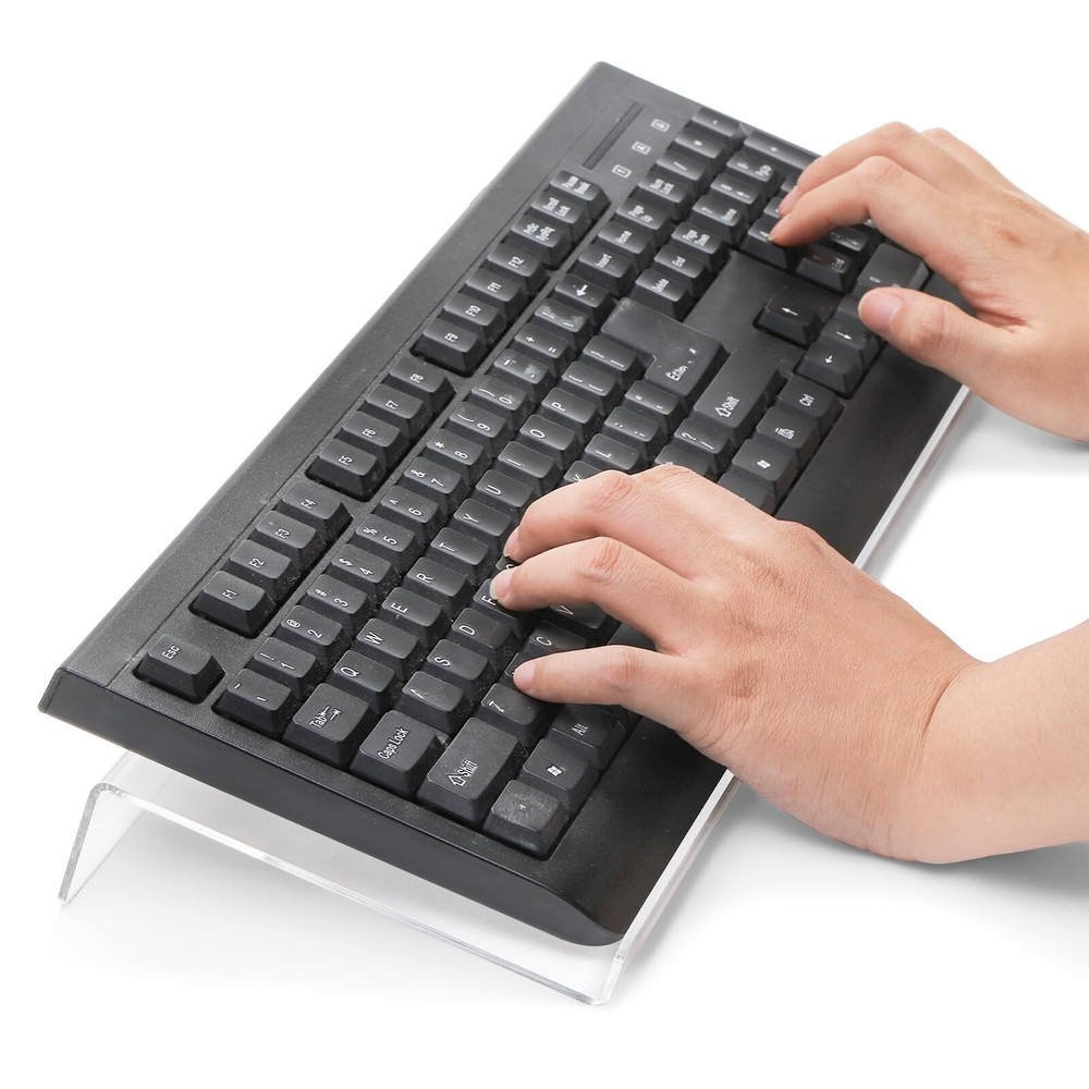 2-Pack Acrylic Keyboard Stands Tilted Ergonomic Riser for Easy Typing