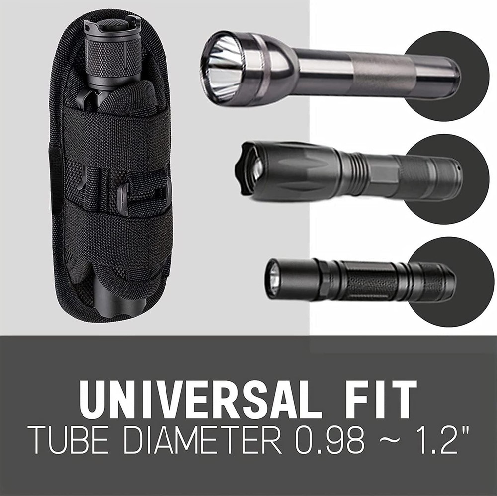 2Pack 360 Degrees Rotatable Flashlight Pouch Flashlight Set Holster Torch Bag US