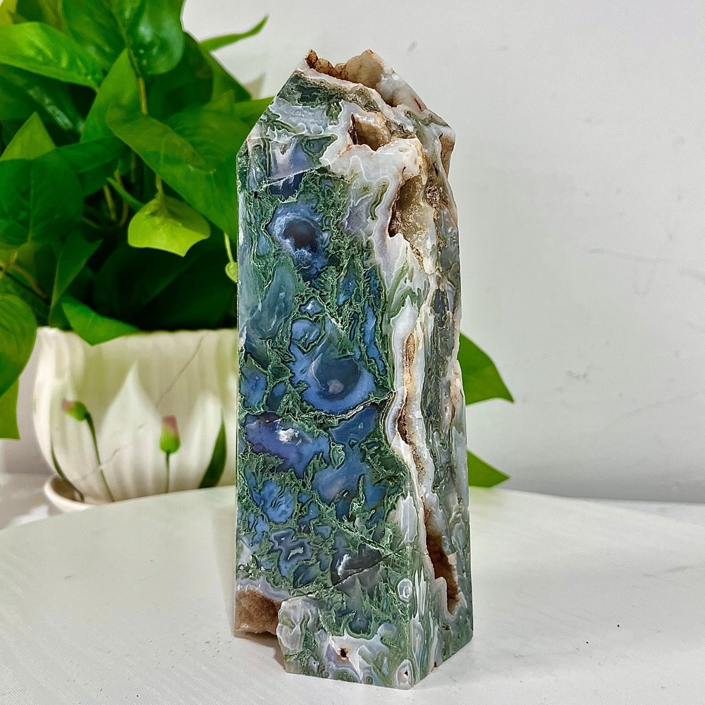 2.91LB High quality aquatic plant agate pointed column