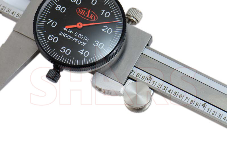 8" DIAL CALIPER SHOCK PROOF .001" STAINLESS 4WAY BLACK FACE Inspection Report P}