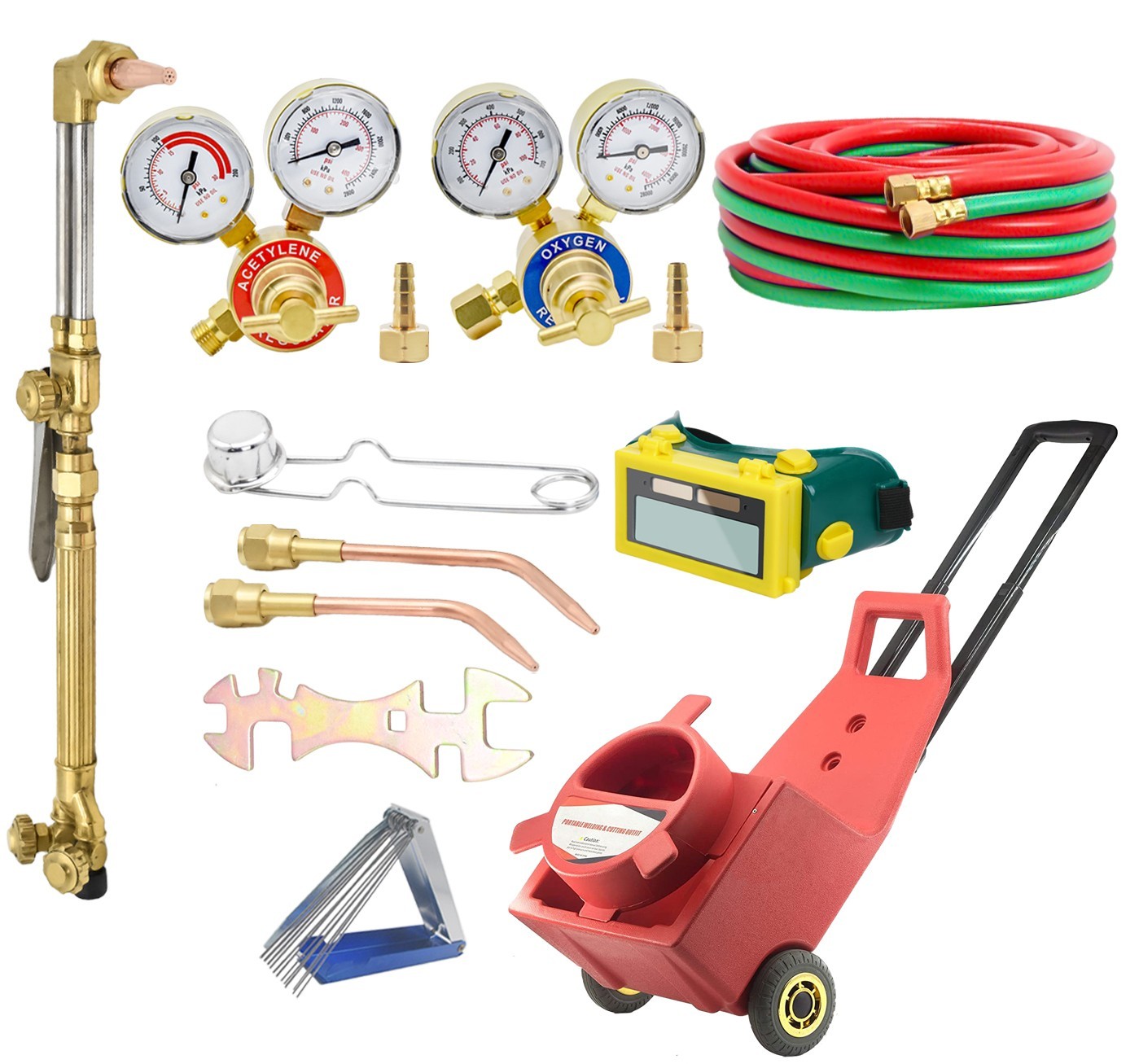 HVAC Portable Oxygen Acetylene Welding Cutting Torch Kit w/ Carrying Tote Case