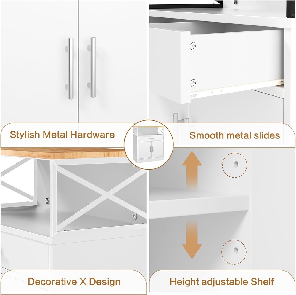 Kitchen Buffet Cabinet W/ Adjustable Shelf Modern Kitchen Storage