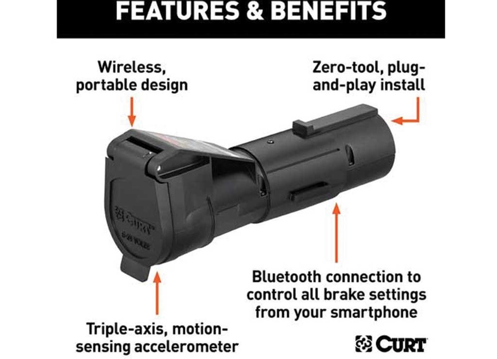 Curt 51180 Echo Mobile Trailer Brake Controller 7-Way Connection