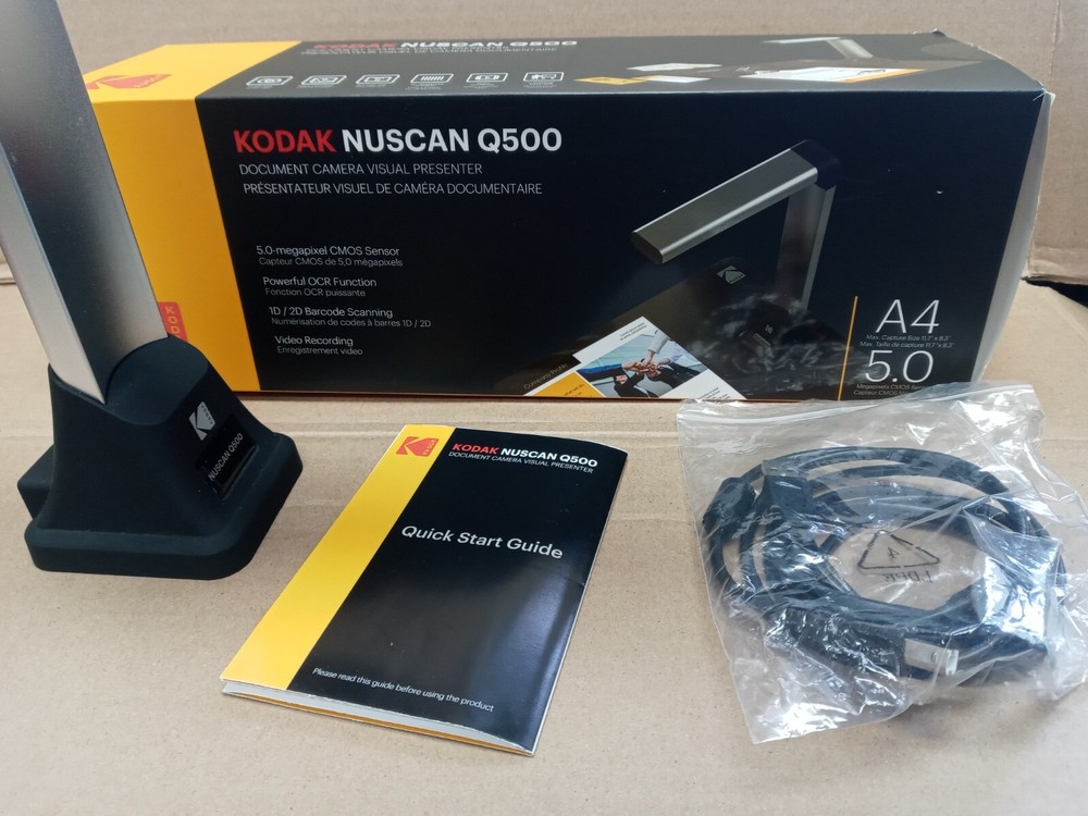 KODAK NUSCAN Q500 Document Camera Visual Presenter W/USB Cable