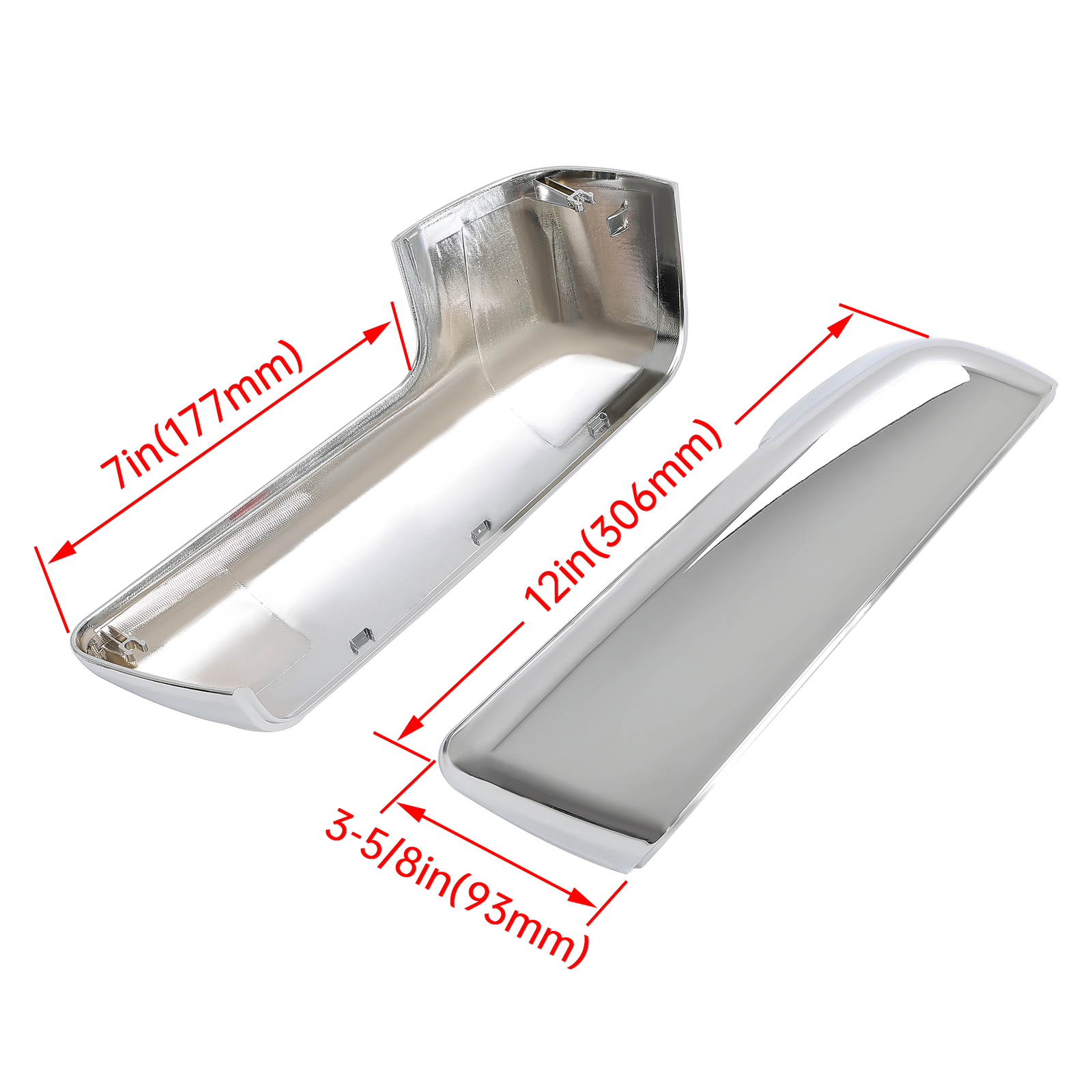 For Chevy Silverado / GMC Sierra 1500 2019-2024 Chrome Top Half Mirror Covers