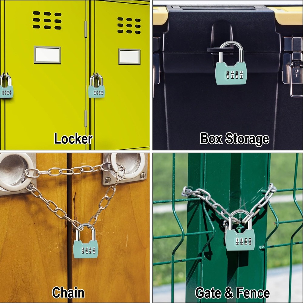2 Pack Combination Locks, 4-Digit Fashion Combo Lock, Combination Padlock Wat...