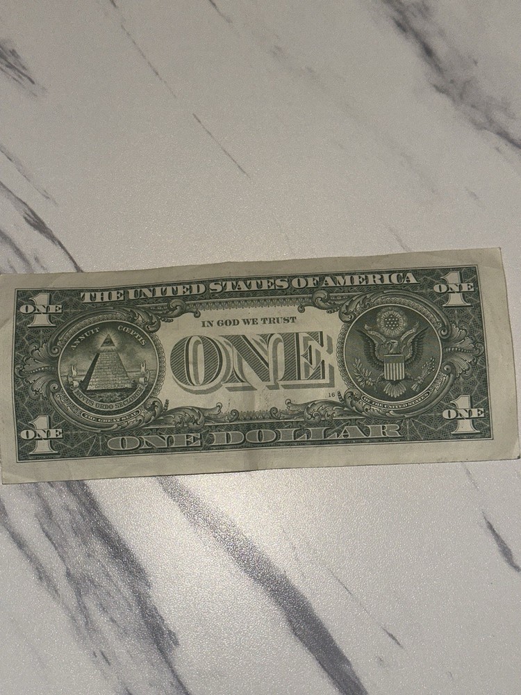 2021 $1 One Dollar Bill Error Misaligned Miss Cut Off Center Note
