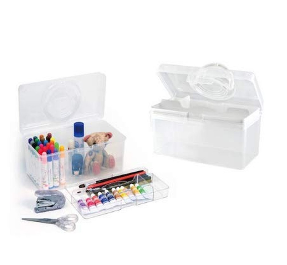 livinbox 9" Portable Plastic Toolbox with Handle & Removable Tray, First Aid ...