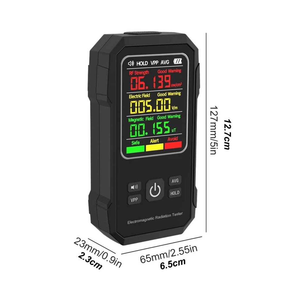 Digital Electromagnetic Field EMF Meter with Peak and Average Value Switching