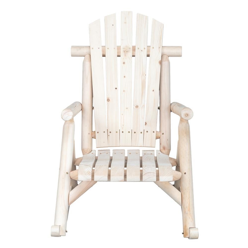 37.2" H Outdoor Rustic Single Rocking Garden Chair Adirondack Patio Chair