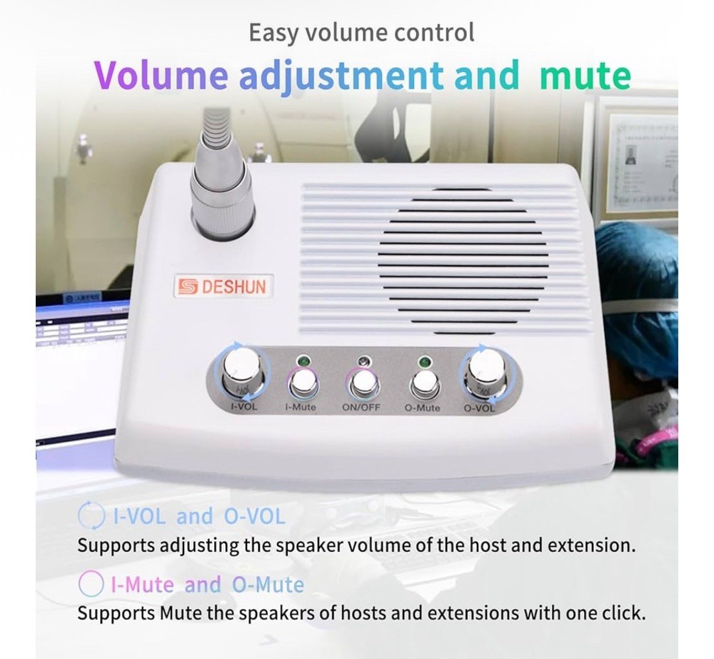 DESHUN DS-989 Window Intercom Business Full Duplex Window Speaker System - White