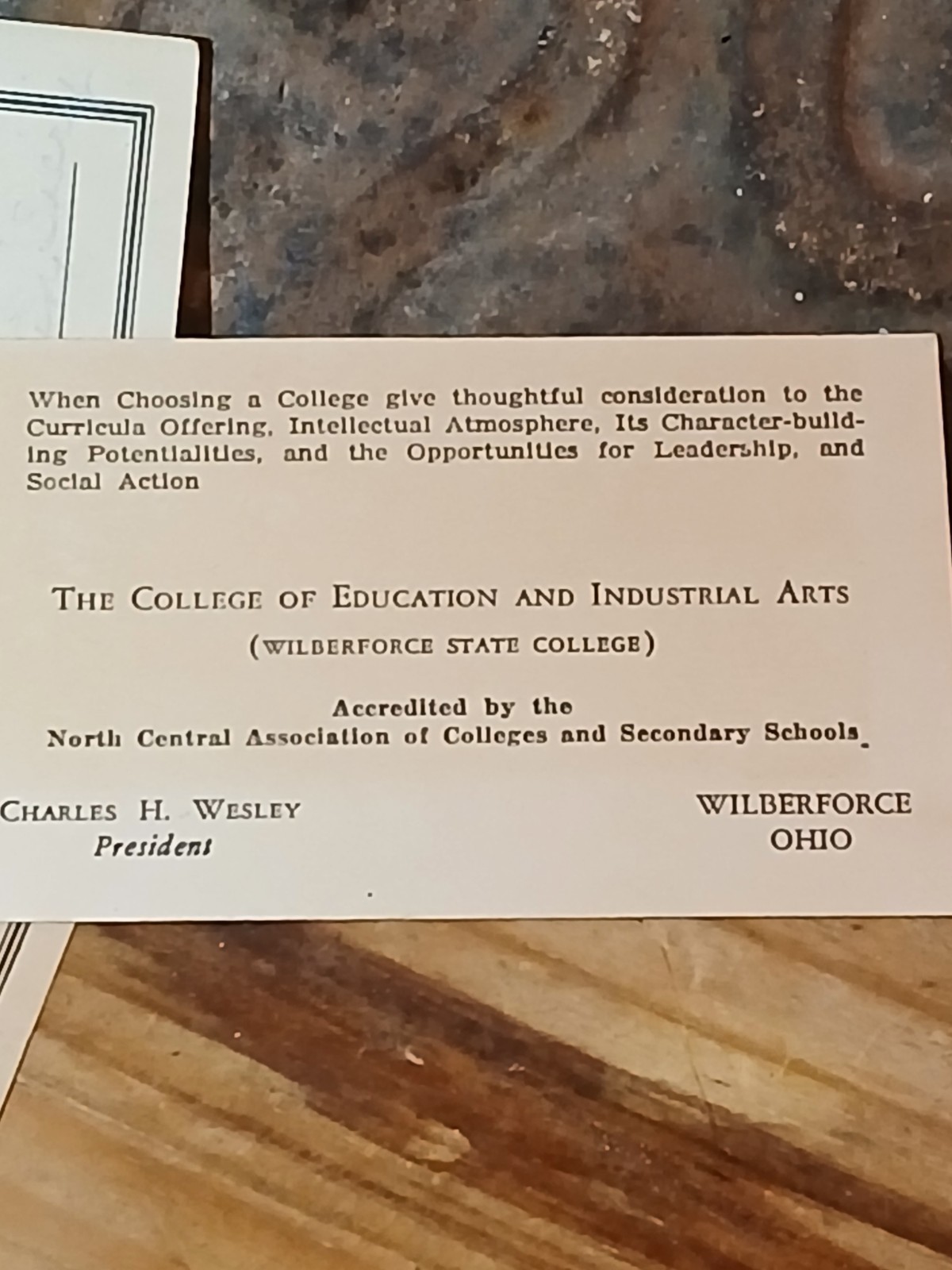 Hbcu College*1951*LINCOLN UNIVERSITY & WILBERFORCE STATE COLLEGE LOT 4