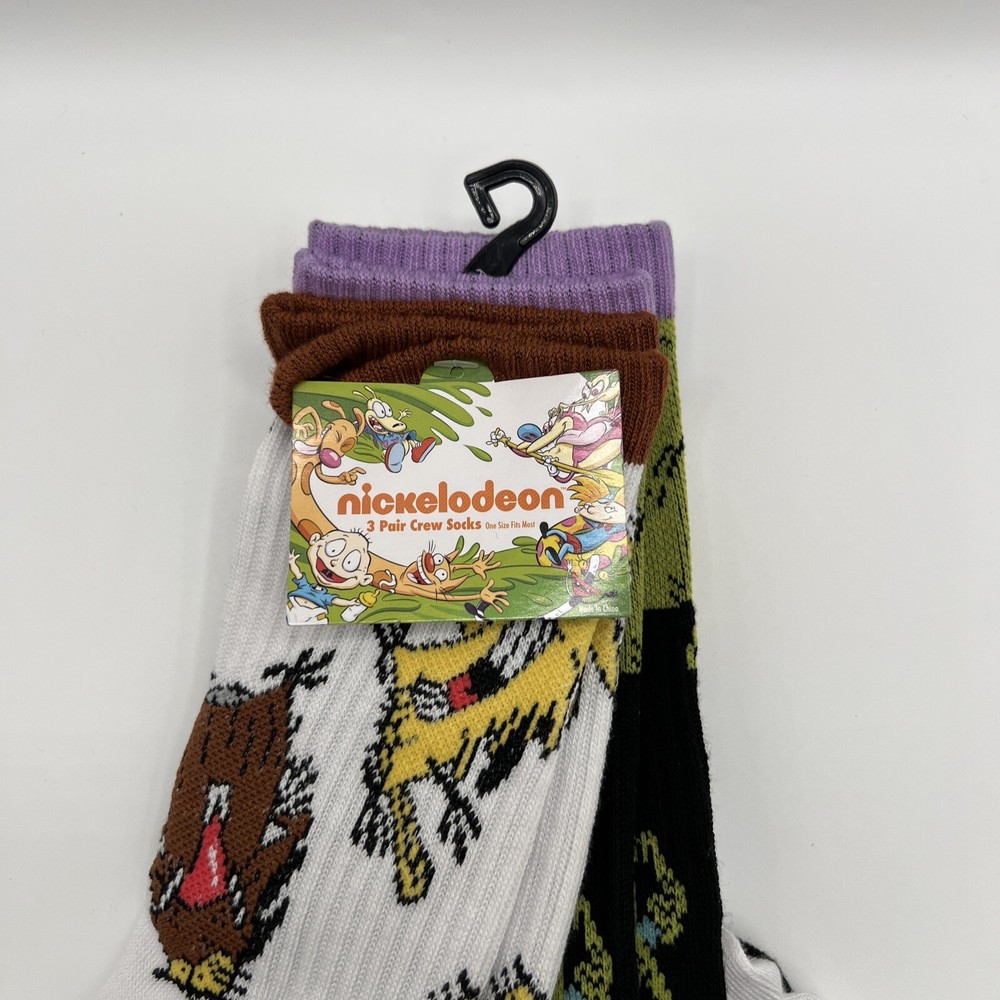 Nickelodeon Crew Socks 3 Pair One Size Fits Most