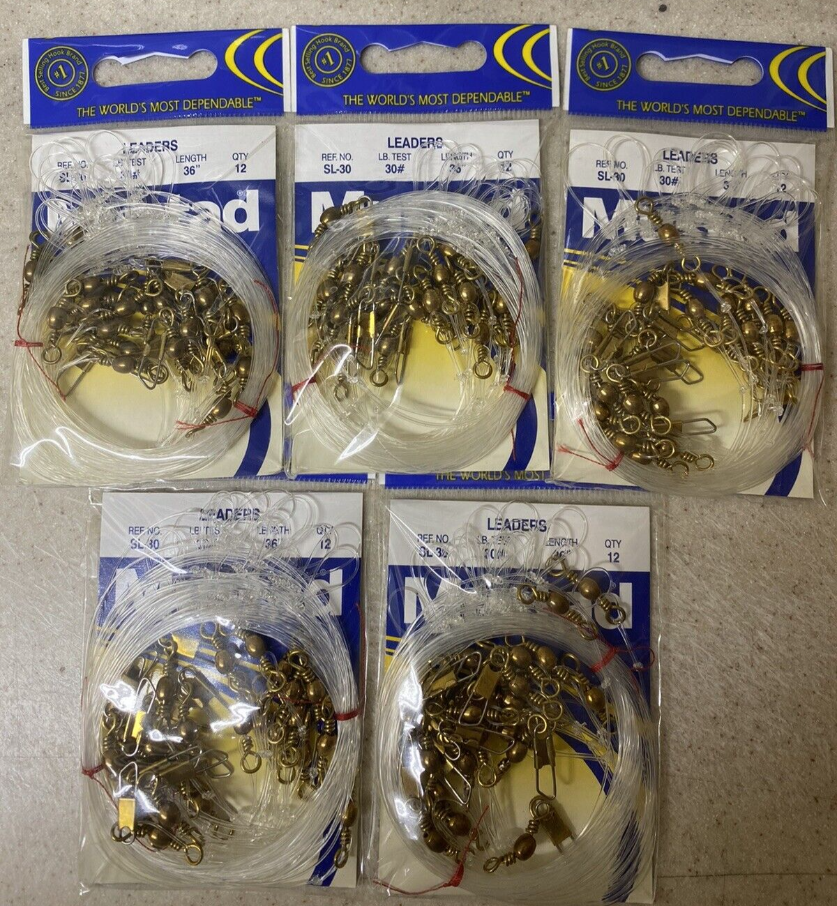 60 Mustad Double Drop Bottom Rigs 30b Leaders Snaps And Swivels Need Hooks