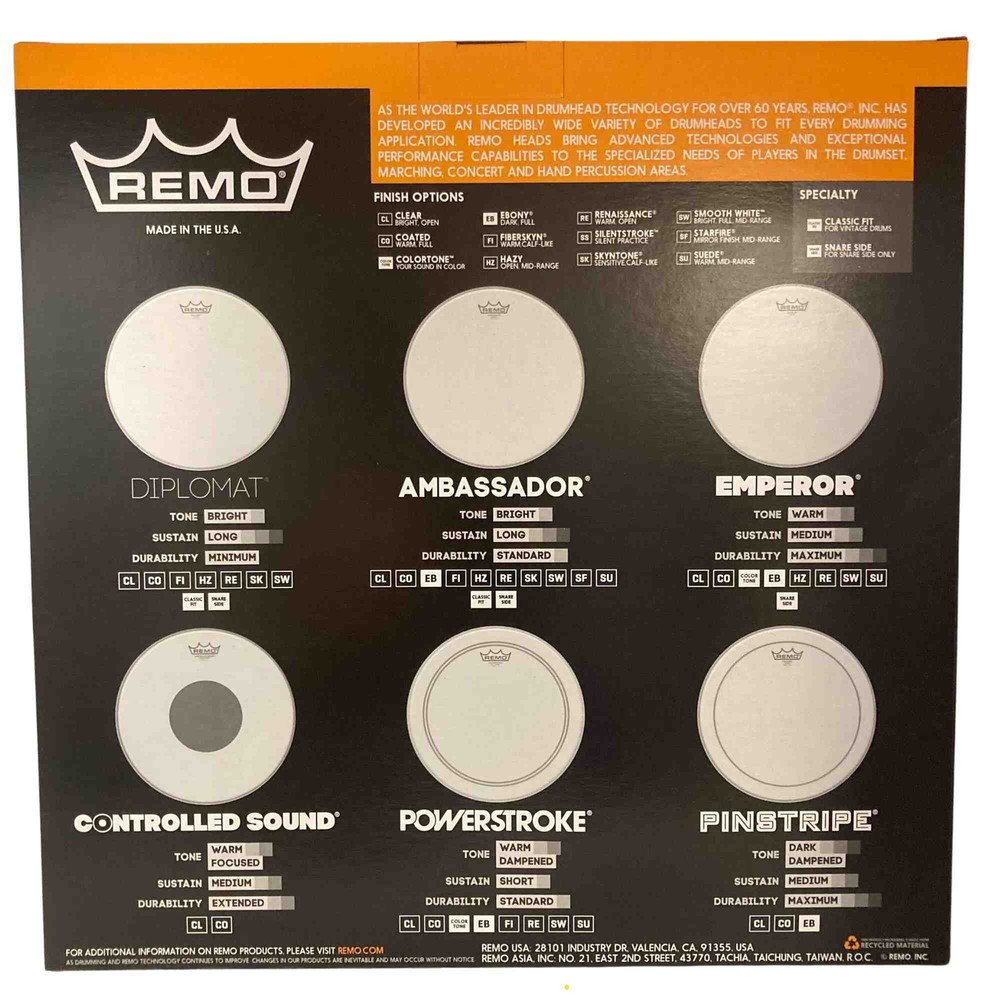 Remo Banjo Head Coated Top Low Collar 11"