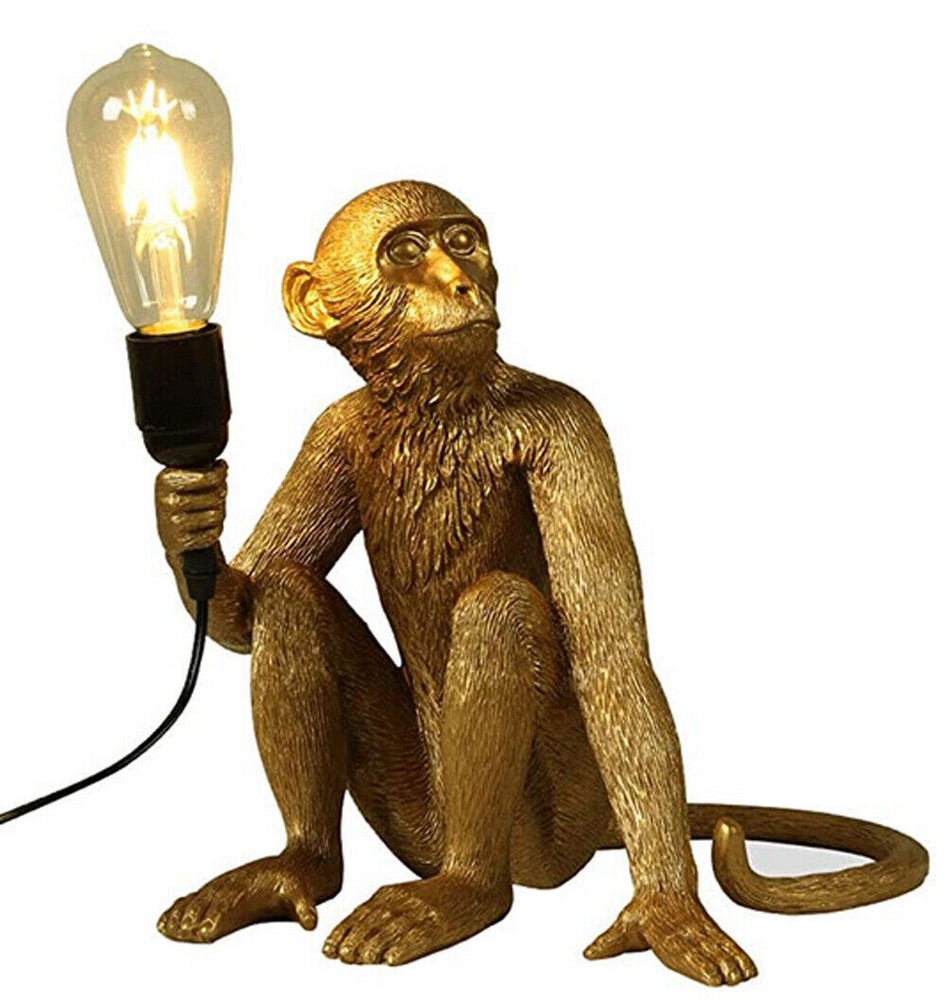 Gold Monkey Table Lamp Sitting Monkey Light Bedroom Monkey Table Light Gift