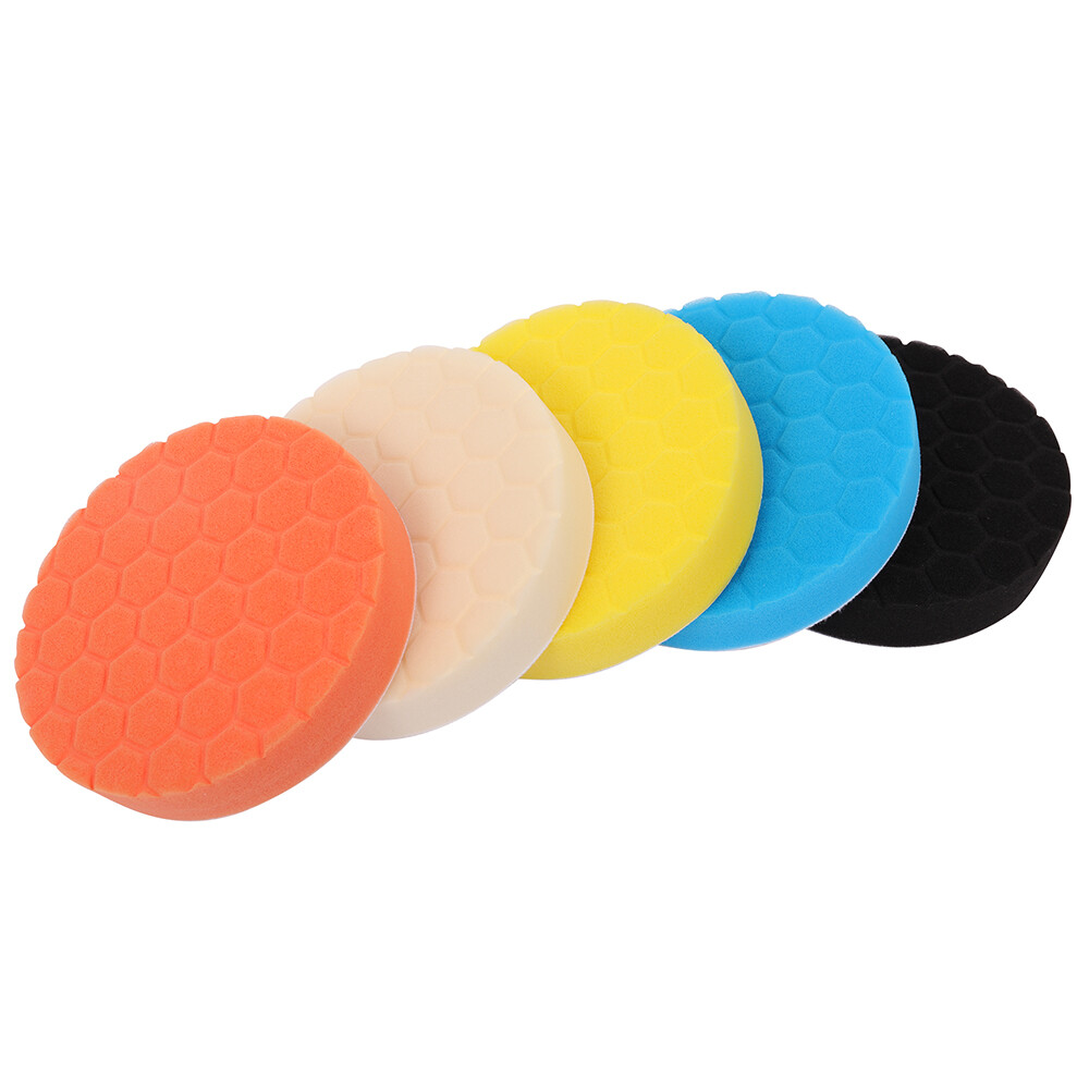 5PCS Car Polishing Pads 6Inch Flat Sponge Buffing Pad Buffer Polisher Kit