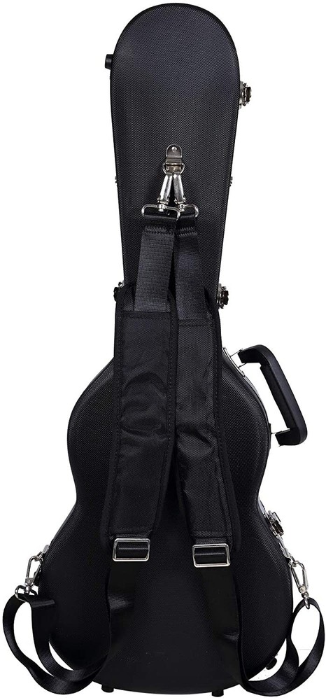 Crossrock Baritone Ukulele, ABS Molded Hard Backpack Case, Black