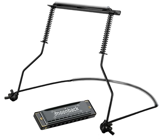 Harmonica Holder Set with Key of C Diatonic Blues Harmonica Adjustable