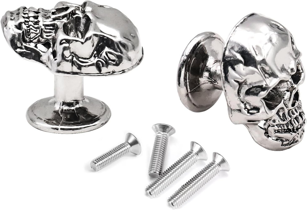 6 Pack Skull Skeleton Drawer Knobs, Vintage Single Hole Cabinets Pulls for Drawe