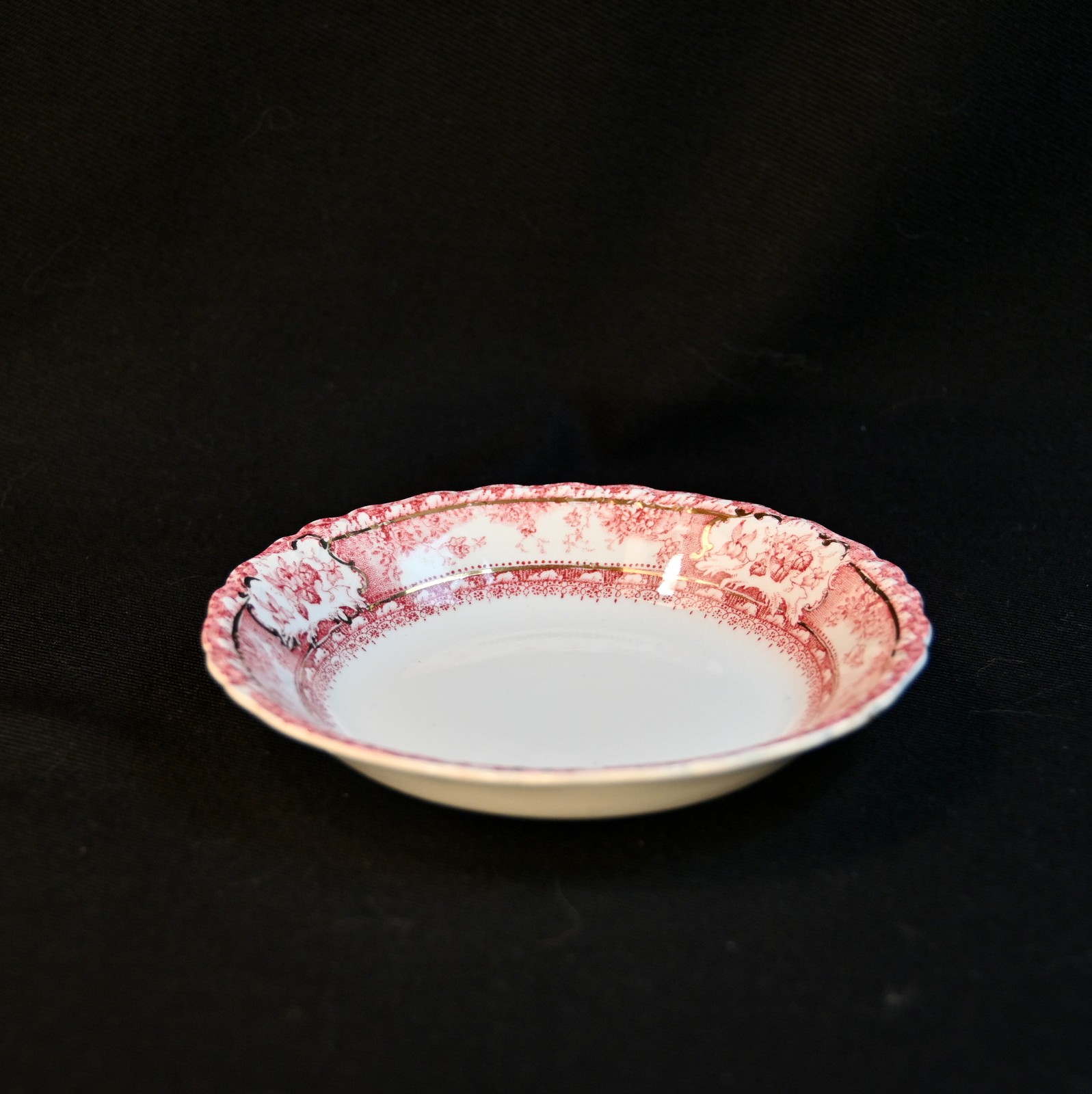 Wedgwood 5 Fruit Dessert Bowls Coupe Phoebe Pink wGold Accents England 1900-1906