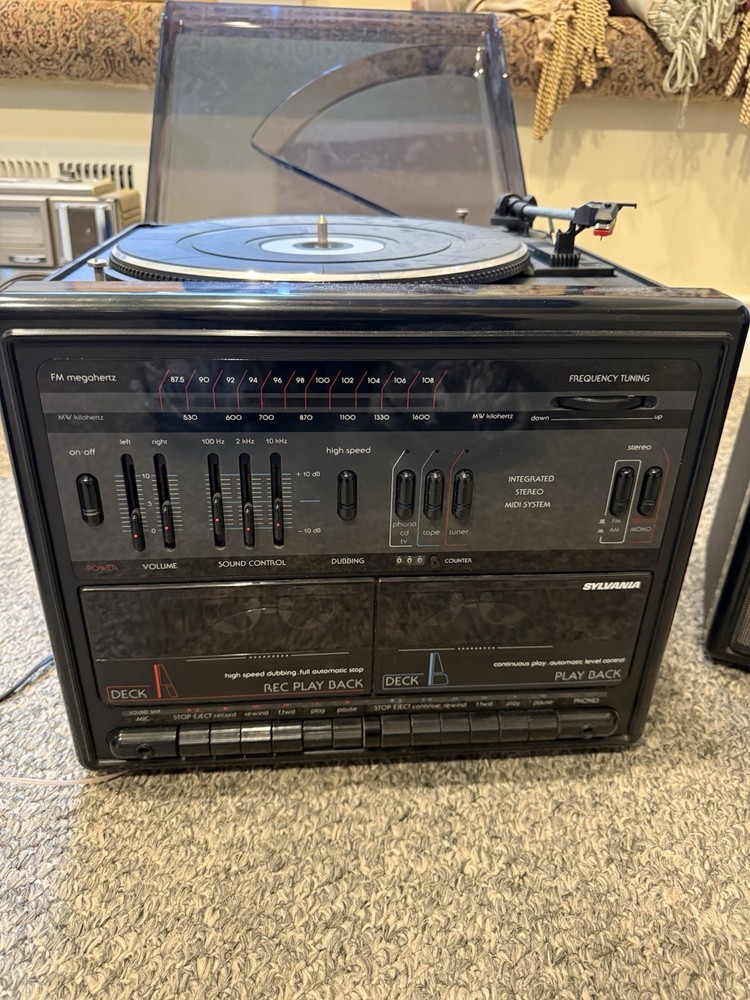 vintage Record Player With Speakers ￼