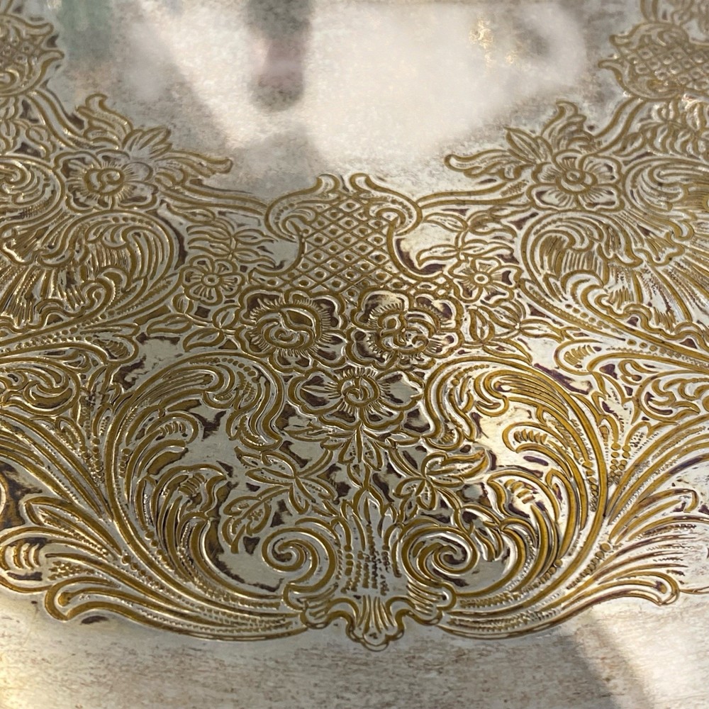 WM Rogers 800 Silverplate Tea Pot Set Platter Candlestick Holders Oneida 1930's