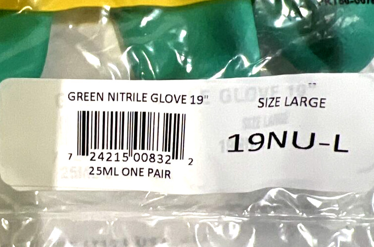 San Jamar 19NU-L Large 19" Nitrile Dishwashing Glove Pair $36 MSRP